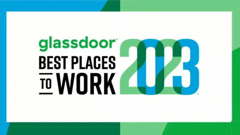 Imagem de divulgação do Glassdoor, com o título “Glassdoor's Best Places to Work 2023“