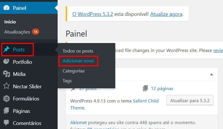 Como fazer um posts pelo WordPress