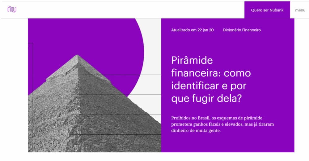 Exemplo de blog corporativo: NuBank