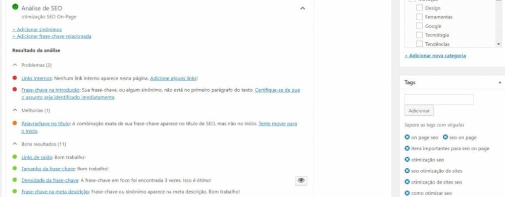 Ferramenta de otimização SEO On-Page