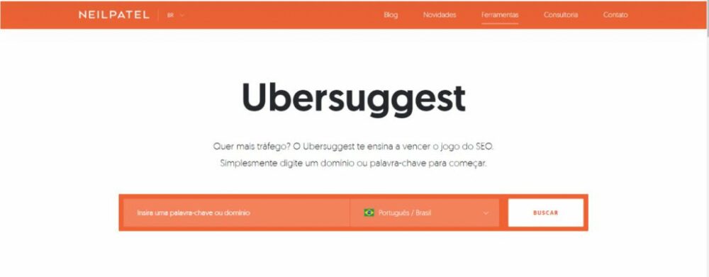 Ubersuggest ferramenta de SEO